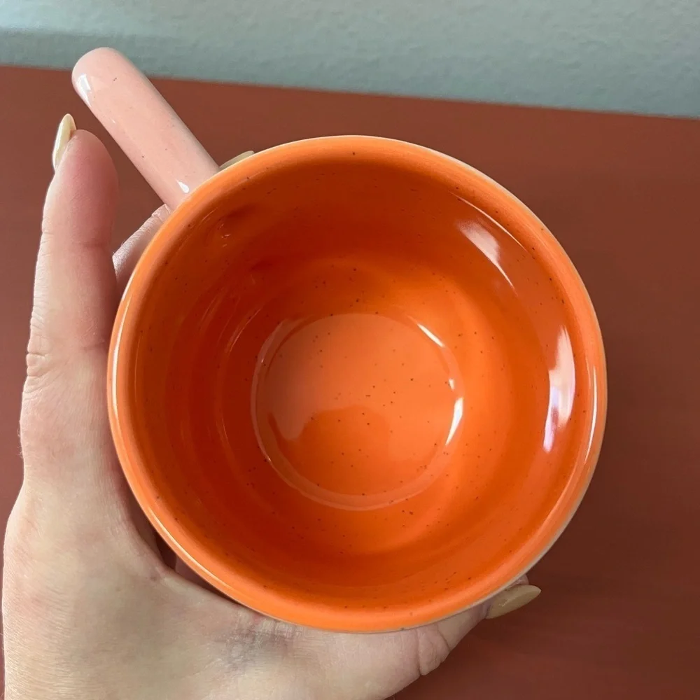 Starbucks Terra Cotta Speckled Two-Tone Long Handle Mug 12 oz Coffee Tea